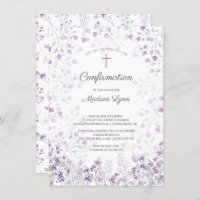 Comunhão com Flores Roxas Delicadas de Aquarela