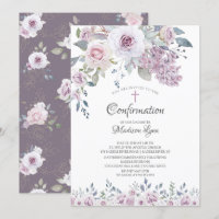 Comunhão com flores violetas em aquarela