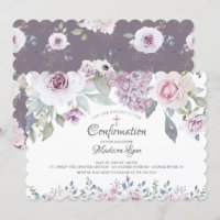 Comunhão com flores violetas em aquarela