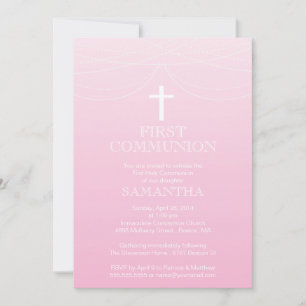 Convite Comunhão Moderno da Cruz Ombre Garland