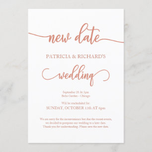 Convite Comunicado de Casamento Adiado para Nova Data em R