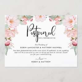 Convite Comunicado de Evento Adiado, Blush Floral