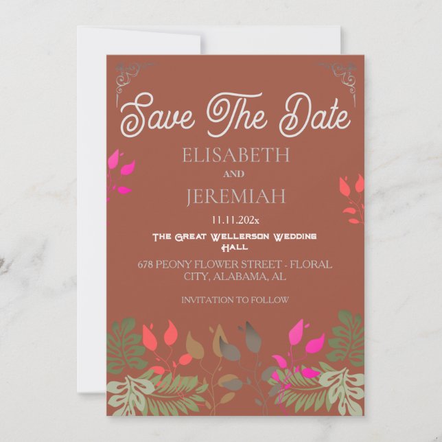 Convite Comunicado de Save the Date de Foto de Casamento F (Frente)