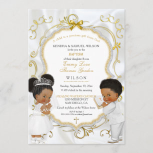 Convite Comunidade de Batismo de Garotas e Gêmeas