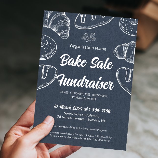 Convite Comunidade de Escolas da Igreja de Fundraiser de V (Bake Sale Fundraiser Church School Community Invitation)