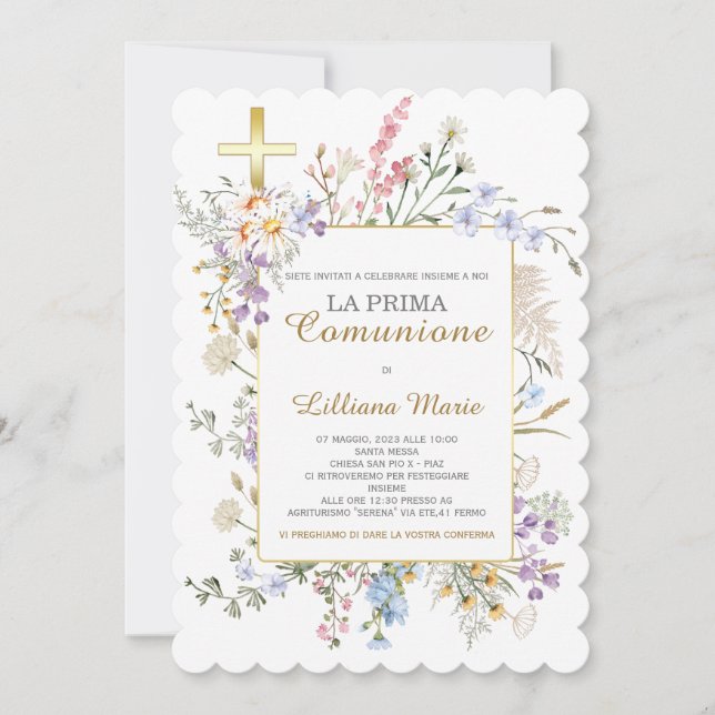 Convite Comunión Niña (Frente)