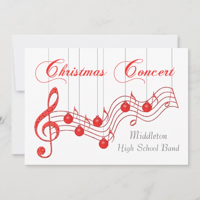 Convite Concerto de Natal Musical Red Lace (Frente)