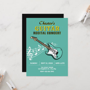 Convite concerto de recital de música de guitarra