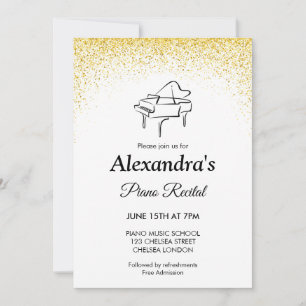 Convite Concerto de Recital de Piano Música Clássica