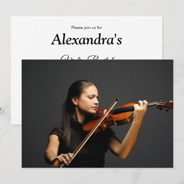 Convite Concerto de Recital de Violino Música Clássica (Frente/Verso)
