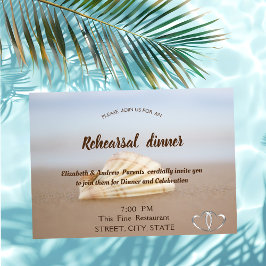 Convite Concha de Praia, Corações Jantar de Ensaios de Cas