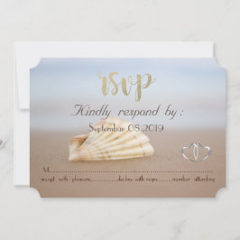 Convite Concha de Praia, Corações RSVP