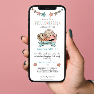 Convite Concha Marinha Graduado Indo Embora Despedida