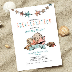 Convite Conchas com Foto Indo Longe do Partido do Formando