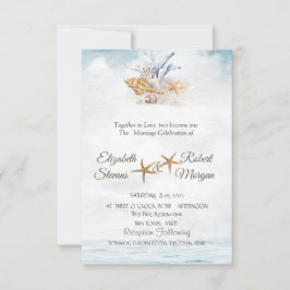 Convite Conchas de Aquarela,Convite para Casamentos Maríti