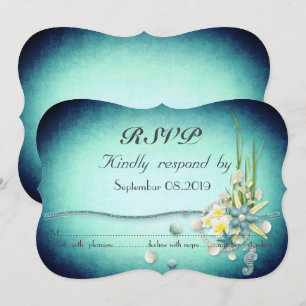 Convite Conchas de Moluscos,Flores RSVP