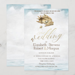 Convite Conchas,Mar,Luzes de Cordas