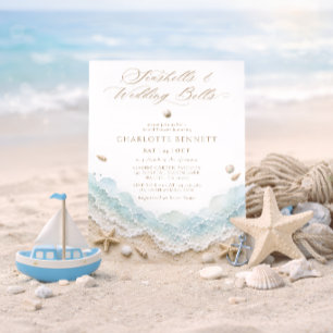 Convite Conchas Marinhas e Sininhos de Casamento Chás de N