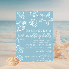 Convite Conchas Marinhas & Sininhos de Casamento Chuveiro 
