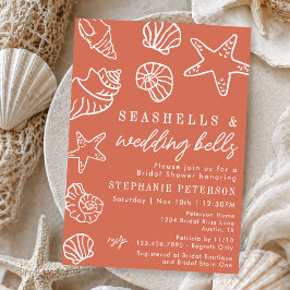 Convite Conchas Marinhas & Sininhos de Casamento Chuveiro 