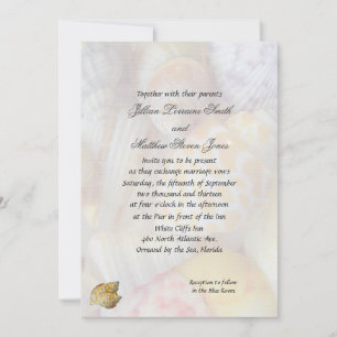 Convite Conchas Personalizadas de Casamento em Praia