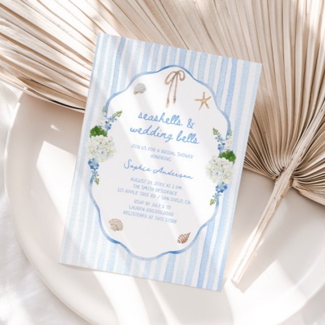 Convite Conchas & Sininhos de casamento Chuveiro de noiva  (Criador carregado)