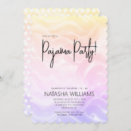Convite Concurso Colorido Pastel Chic do Partido Pajama
