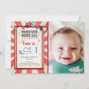 Convite Concurso de aniversário de carnaval Big Top