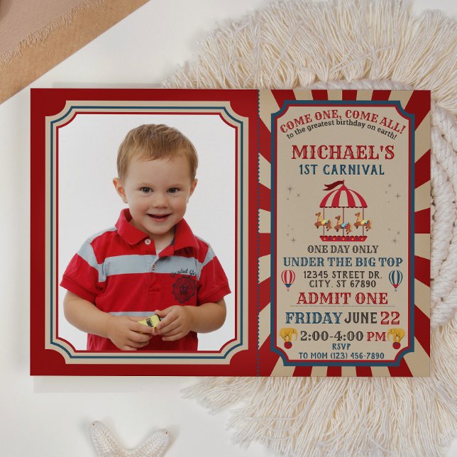 Convite Concurso de Aniversário do Carnaval Retro (Criador carregado)