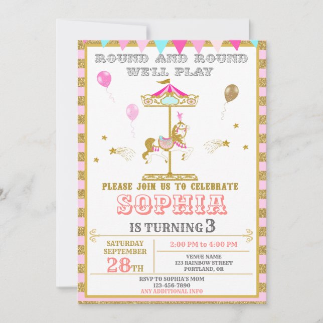 Convite Concurso de aniversário do Carrossel Festa de Carn (Frente)