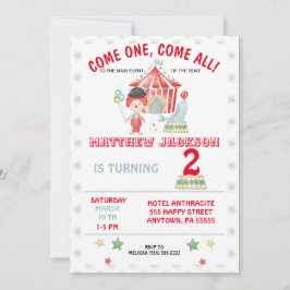 Convite Concurso de aniversário do Circus, venha um, venha