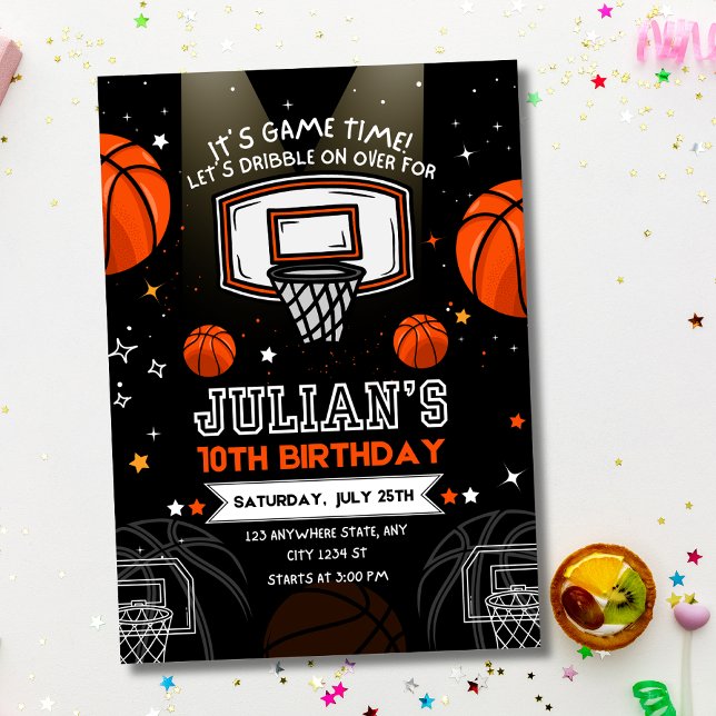 Convite Concurso de Aniversário para Basquete, Aniversário (Criador carregado)