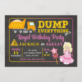 Convite Concurso de Aniversário para Construção e Princesa