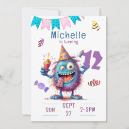 Convite Concurso de Aniversário para Doze Anos do Monstro