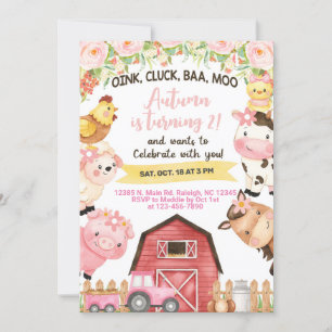 Convite Concurso de aniversário para garotas de animais de