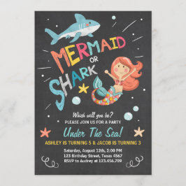 Convite Concurso de aniversário para Shark ou Sereia