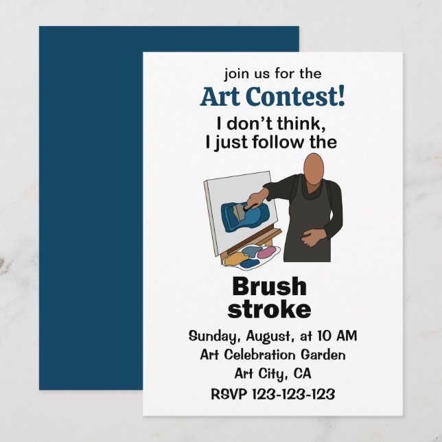 Convite Concurso de Arte Traço de Pincel Basta Seguir Traç (Frente/Verso)