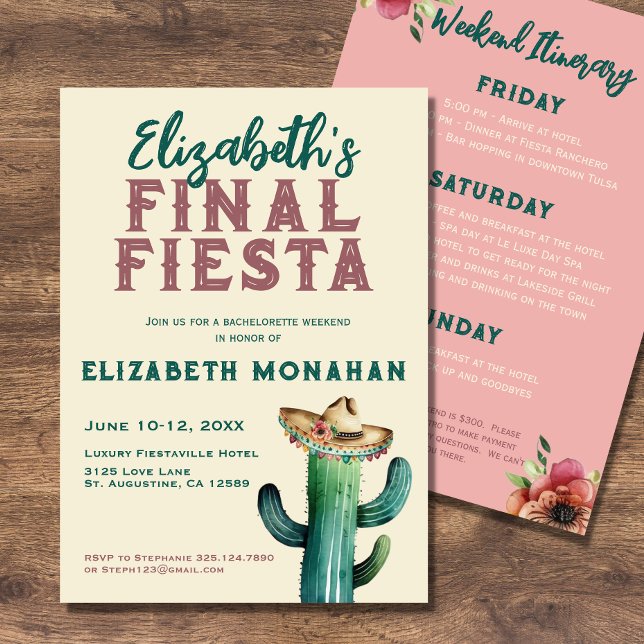 Convite Concurso de Bachelorette de Fiesta Final de Waterc (Criador carregado)