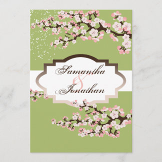 Convite Concurso de Casamento Blossom Verde de Cereja