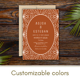 Convite Concurso de Casamento Boho com Padrão Tribal de Mu