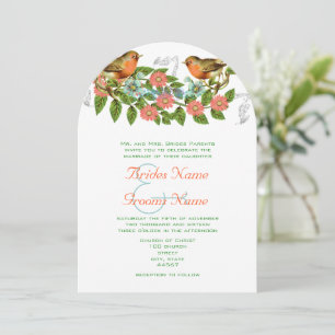 Convite Concurso de Casamento de Aves Marinhas Apple Aqua