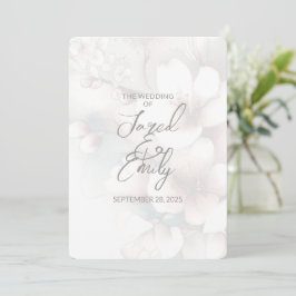 Convite Concurso de Casamento de Código QR de Cherry Bloss