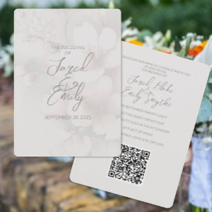 Convite Concurso de Casamento de Código QR de Cherry Bloss