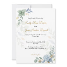Concurso de Casamento de Cor de Água Floral Azul D