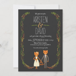 Convite Concurso de Casamento de Gatos Florestais Rustic B