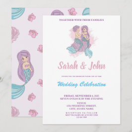Convite Concurso de Casamento de Sereia Romântica