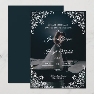 Convite Concurso de casamento Dourado e negro