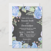 Concurso de Casamento Floral Azul Aquarela Floral