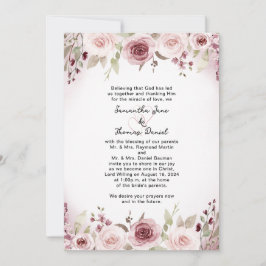 Convite Concurso de Casamento Floral de Dusty Rosa Waterco