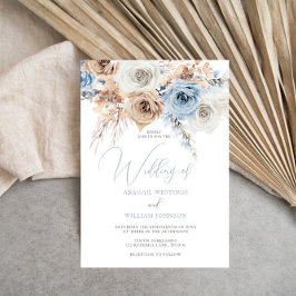 Convite Concurso de Casamento Floral Dusty Blue Boho